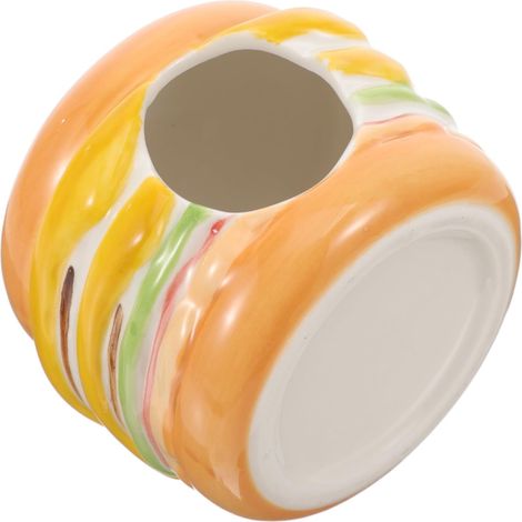 Ceramic Hamster House, Burger Shape, Comfortable Refuge for Rodents, Sleeping Nest for Small Animals (1/5)