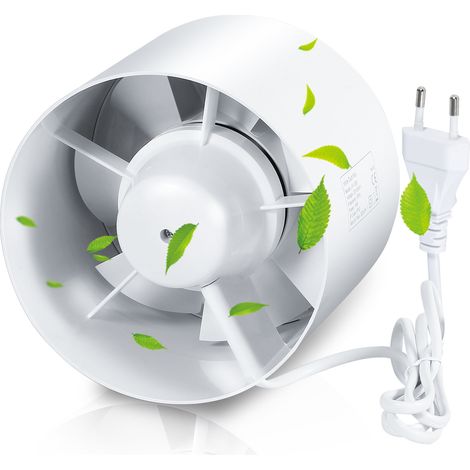 Randaco Rohrventilator Kanallüfter Inline-Abluftventilator 150 mm,320 m³/h,Leise Rauchabzug Rohrlüfter Kanalventilator Badlüfter Für Bad, WC, Küche, Gewächshaus, Zelt, Garage