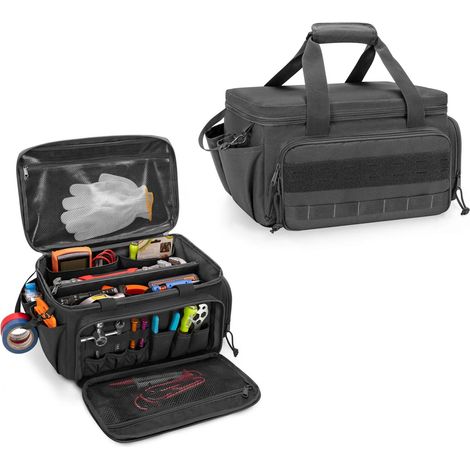 Sac à outils robuste 14 pouces en PU EVA transportable avec pochette zippée pour outils électriques et accessoires (1/5)