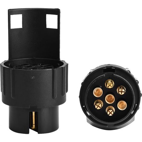 Adaptateur prise remorque 12V 7 broches vers 13 broches N&S, convertisseur connecteur pour caravane, camping-car (1/5)