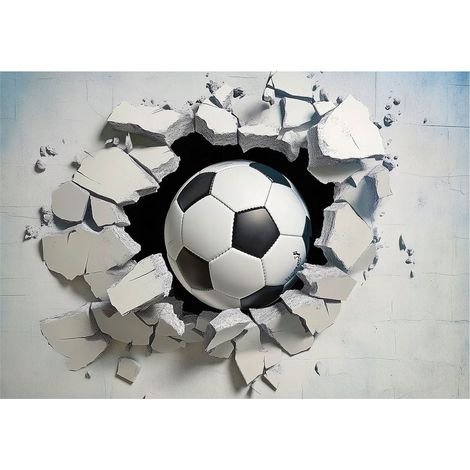 Papier peint intissé pour garçons avec motif football 3D, facile à poser – 150 x 105 cm Wallarena (1/4)