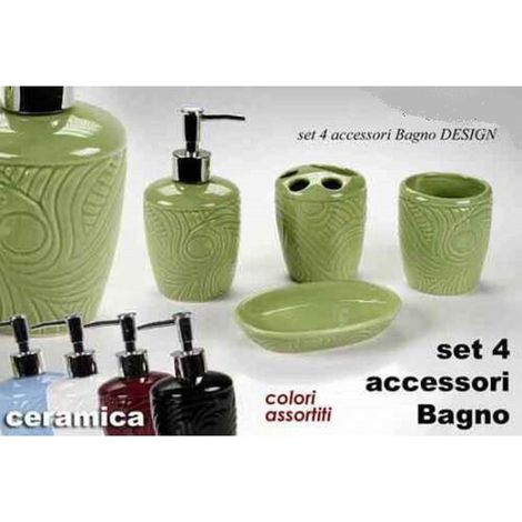 Set 4pz Accessoires Salle De Bain En Céramique Porte De Savon (1/3)