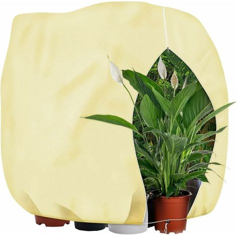 Winter Plant Protection Garden Fleece 180 x 120 CM 70GSM Plant co.ukost Protection Cover Plant Fleece Bag Large for Winter Plants with Zipper and Drawstring, Beige (1/5)