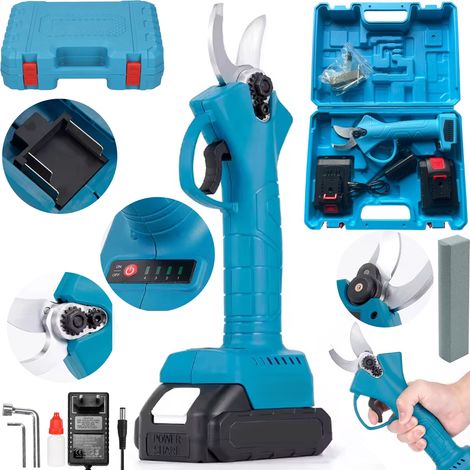 Forbici da potatura elettriche a batteria per rami, 2 batterie AKU da 1500 mAh (1/5)