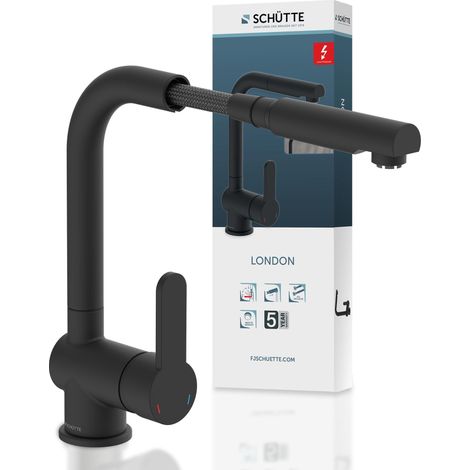 Robinet Cuisine Basse Pression avec Douchette Extensible Mitigeur, Rabattable Mitigeur Robinet Evier de Cuisine avec Douchette, Rotative à 360° Froid (1/5)