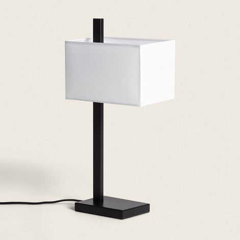 Lampada da Tavolo Metallo e Tessuto con USB e Interruttore Touch Malena Nero (1/4)