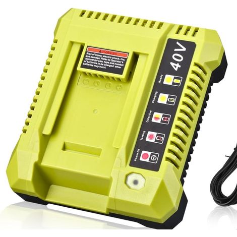 Ersatz für Ryobi 40V Akku Ladegerät, OP401 Ladegerät Kompatibel mit Ryobi 40V Lithium Akku OP4040 OP4050 OP4050A OP40601 OP4026 OP4015 OP4030 Schnellladegerät(Batterie Non Incluse) (1/5)