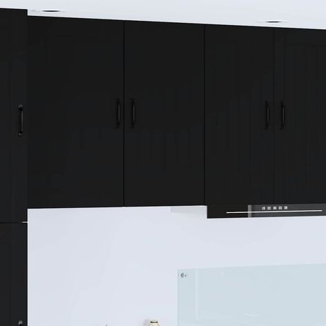 Wall Cabinet LUCCA Black 40 x 31 x 80 cm Engineered Wood vidaXL