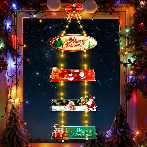Couronne de Noël Lumineuse 72 LED sur Batterie - Extérieur/Intérieur avec Minuterie et 8 Modes - Blanc Chaud (1/5)