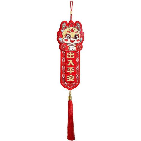 Décoration suspendue du Nouvel An chinois 2024, avec des vœux traditionnels pour la Fête du Printemps et des messages de bénédiction, idéale pour la maison et le bureau. Accessoires de décoration.-Sty (1/5)