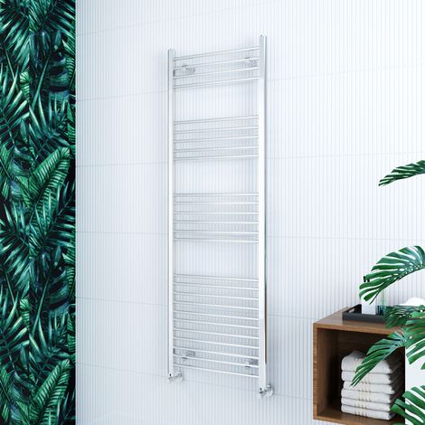 ELEGANT 1800 x 600 mm Chrome Designer Flat Panel Heated Straight Towel Rail Radiator (1/5)