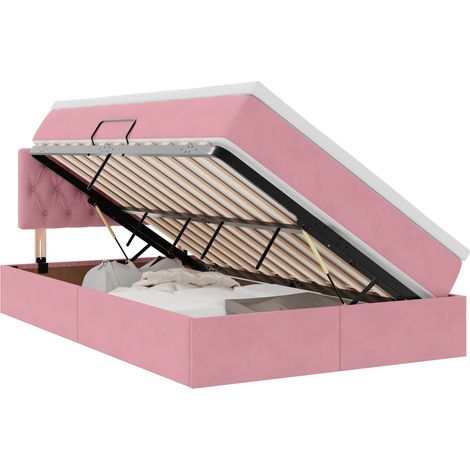Maison Exclusive - Letto con Contenitore con materasso Rosa 120 x 200 cm Velluto