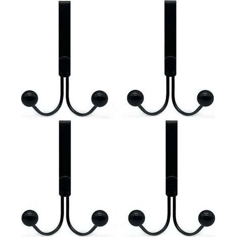 Patère de salle de bain Lot de 4 crochets de porte compatibles avec les vêtements, crochets de porte en métal 2 crochets (1/4)