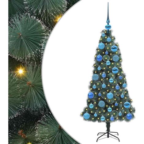 Árbol de Navidad Artificial Preiluminado con Set de Bolas Verde vidaXL