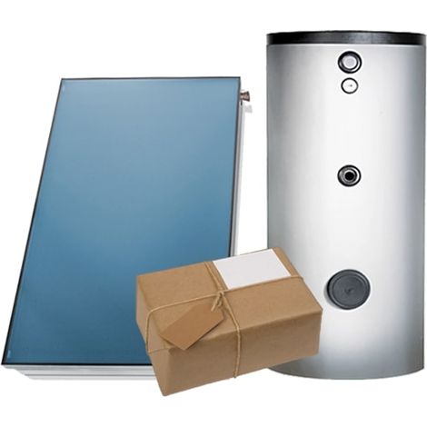 Solaranlage Paket Warmwasser Flachkollektor FK200-2 4,68m² Solarspeicher 300 l (1/5)