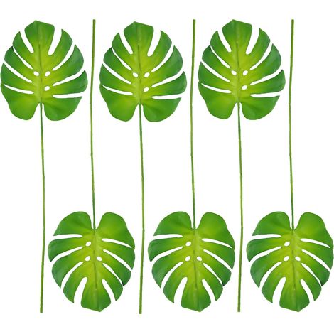 Pack of 6 x 55cm Single Artificial Monstera Leaf (1/5)