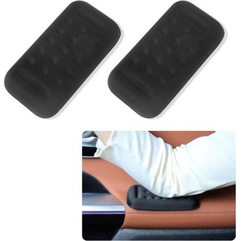 Lot de 2 coudières d'accoudoir de voiture avec coussinet en mousse à mémoire de forme, coussinet universel pour accoudoir de porte de voiture, accessoires d'intérieur de voiture (noir) (1/4)