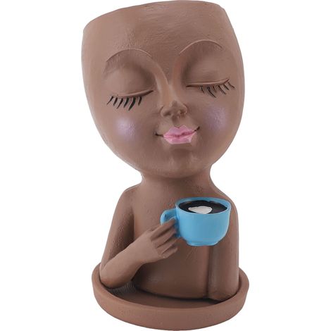 de fleurs en résine marron petit pot mignon et créatif en (1/5)