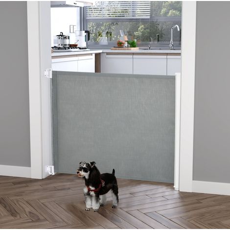 Barrera de seguridad enrollable para escalera y puerta, 115 x 82,5 cm, gris HAVRYA (1/5)