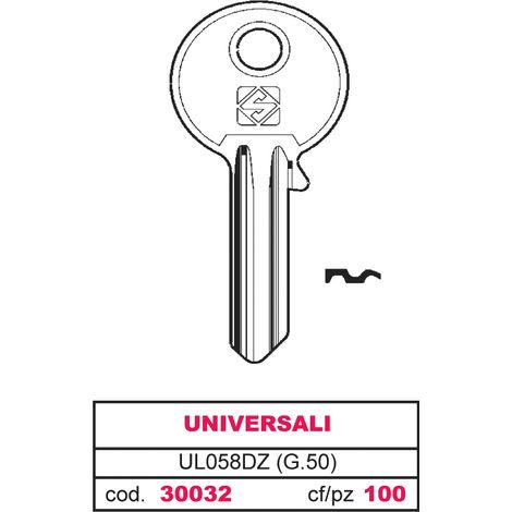 Silca CHIAVE SILKY OTTONE UL058DZ (G.VGB 0) UNIVERSALE 100.00 pz