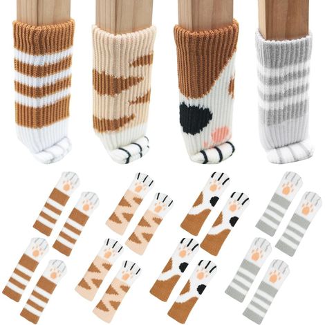16 Pieces Cute Cat Shaped Chair Socks, 11x3.5cm (1/5)