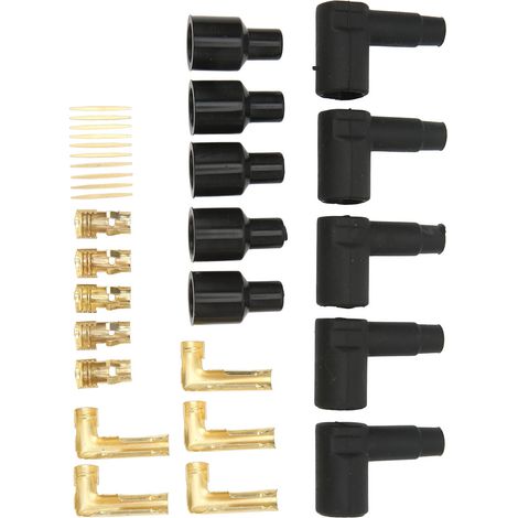 30-teiliges Zündkerzen-Zündspulenkabel-Anschlussset aus schwarzem Gummimaterial, passend für 6-10 mm Kabel (1/5)