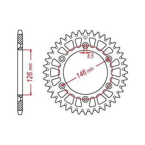 Couronne de transmission Esjot pour Moto Suzuki 125 RM 1983 à (1/2)