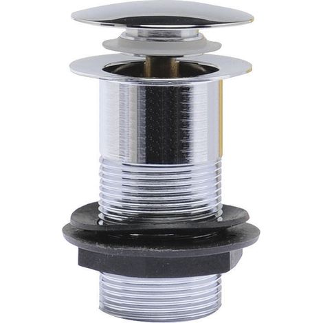 Round Easyclean Unslotted Push Button Basin Waste - Chrome