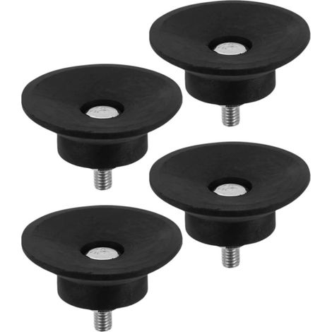 Pieds anti-vibrations en caoutchouc noir, lot de 4 avec filetage M8 (1/5)