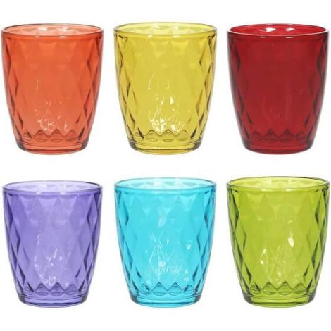 Lot de 6 verres à eau multicolores ligne Jenny 320 ml - Tognana (1/2)