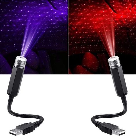 Proyector de luz nocturna LED decorativo para coche - Iluminación de cielo estrellado USB para un ambiente atmosférico en el coche (1/5)
