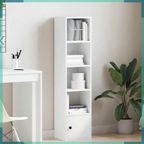 Bibliothèque - 860346 - Blanc - Bois d'ingénierie - 31 x 24 x 127 cm (1/5)