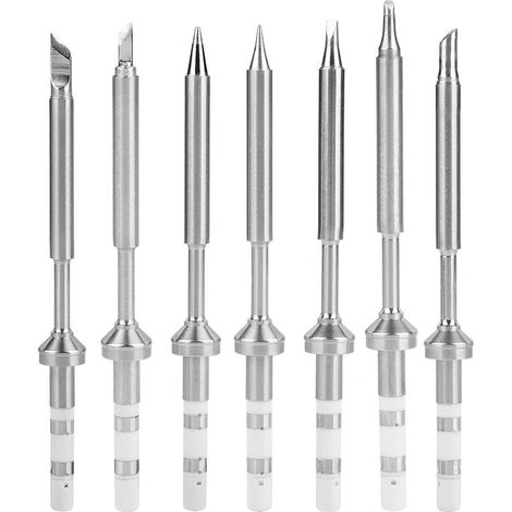 Lot de 7 mini-embouts de rechange en acier inoxydable pour fer à souder TS100 (7 types différents) (1/5)