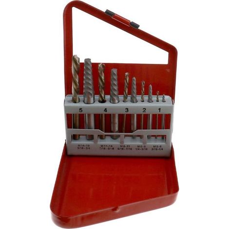 10PCS HSS Vis Extracteur Kit Cobalt Gauche Foret Percé Boulons Cassés Extracteur Outil avec Boîtier en Métal pour Enlever Cassé Endommagé Boulons (1/5)