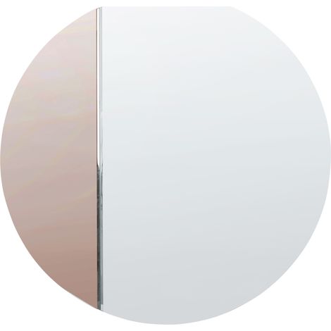 Espejo de pared moderno forma redonda con ganchos rosa dorado Charron