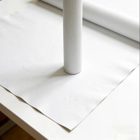 (Blanc, 35X300cm) Autocollant en similicuir PU auto-adhésif, imperméable et résistant à l'usure, adapté à la rénovation DIY. (1/5)