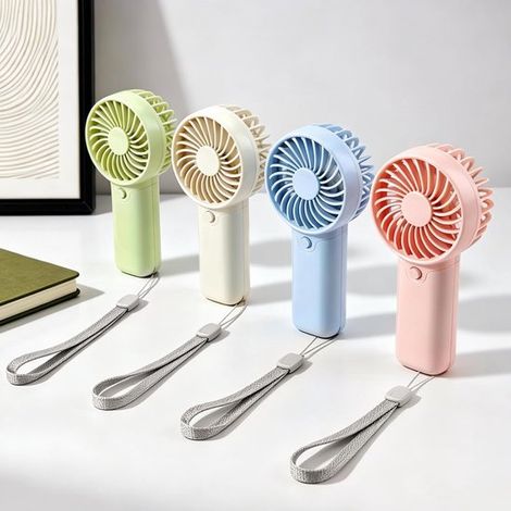Lot de 4 mini ventilateurs – Piles non incluses – Portables – Silencieux – Bureau, camping, extérieur (1/5)