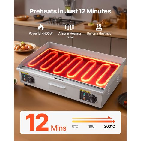 Plancha Électrique Commerciale 725x400 mm - 4400 W Gril de Table (1/5)