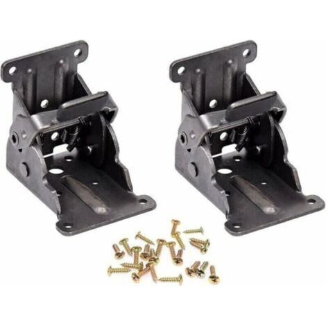 Lot de 2 Charnières Autobloquantes pour Pied Support Rabattable, Convient pour les Ferrures de Pieds et Goussets de Table Pliante. (1/3)