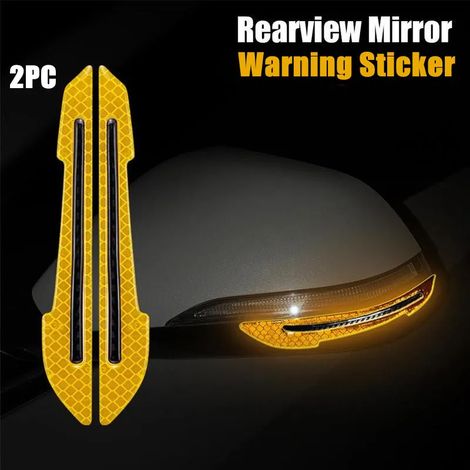 (2 pièces jaunes) Bandes réfléchissantes pour moyeux de roue, poignées de porte, autocollants de sécurité, ruban de signalisation arrière, accessoire extérieur pour automobile (1/4)