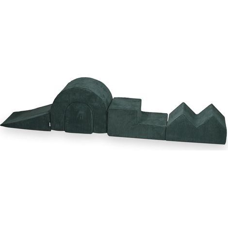 Aire de jeux en mousse, 5 pièces, vert velours côtelé (1/5)
