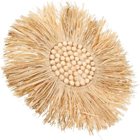 Ornement Ambiance Apaisante en Raphia Tissé en Bois Naturel Style Nordique Unique pour Décoration Murale Chambre ou Bureau (1/5)