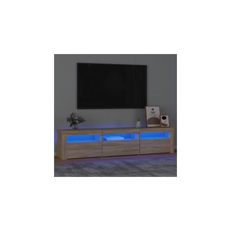 Meuble TV avec lumières LED Chêne sonoma 180x35x40