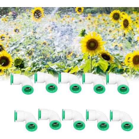 10 Pièces Raccord Coude PPR pour Tuyau, Connexion Rapide à Pousser, Kit pour Piscine 20mm / 0.79 Pouce