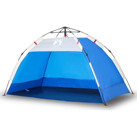 vidaXL Tienda de playa 2 personas impermeable apertura rápida azul (1/2)