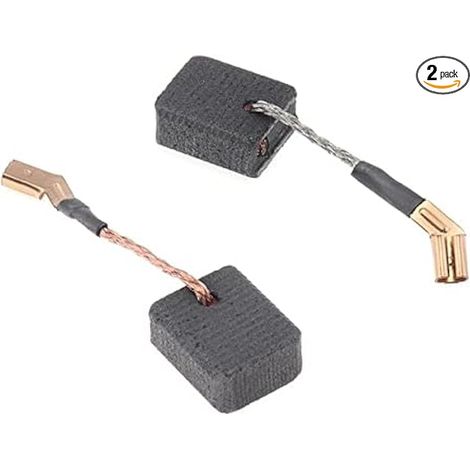 Deux balais de charbon N257540 pour meuleuses d'angle DeWalt DWE402, DWE402N et DWE402W. (1/5)