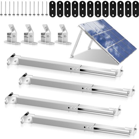 Für 2 Solarpanel Solarmodule Halterung Solarhalterung Modul 10-30° Individuell einstellbarer Flachdach Montagewinkel,Mobile Solaranlagen