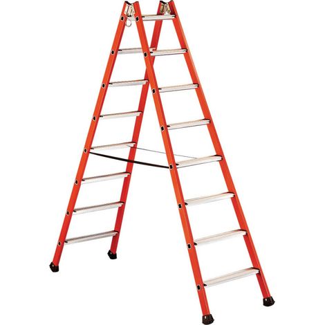 [JAMAIS UTILISE] Échelle Double Isolante contre Risques Électrique TUBESCA-COMABI 2x8 Échelons H284cm - 04255008 (1/3)