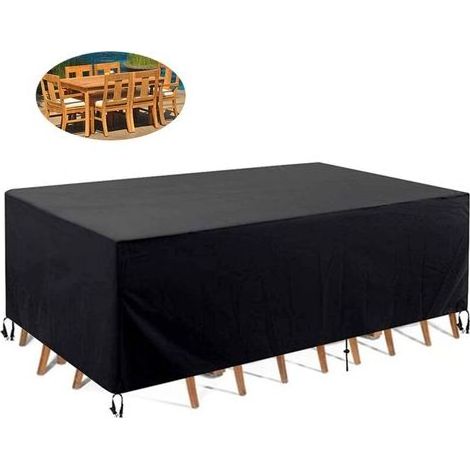 180x120x74cm,Housse de Table Jardin Rectangulaire Imperméable, 210D Anti-UV Housse de Protection Salon Bache Table Exterieur (1/4)