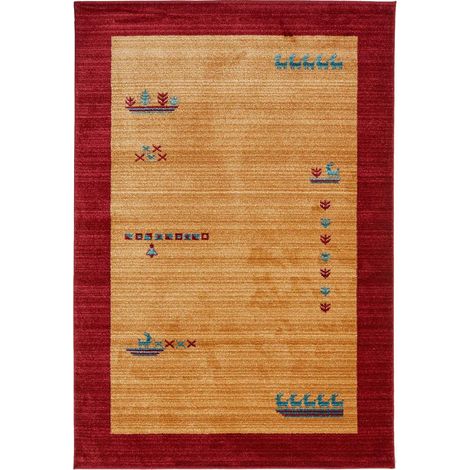 Tapis salon et chambre 120x180 beige rectangle tissé motif simple CHOBAY 7